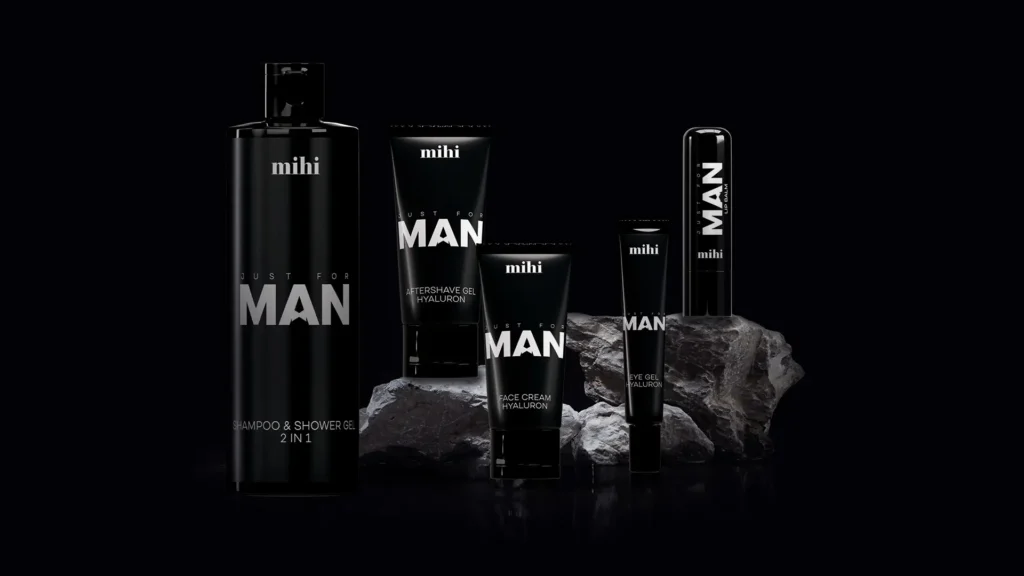 Avis gamme homme Mihi Just for MAN : présentation de la routine complète de soins corps et visage pour homme.